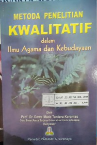 Image of Metoda penelitian kwalitatif : dalam ilmu agama dan kebudayaan